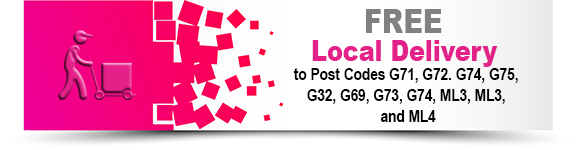 Free Local Delivery to Post Codes G71, G72. G74, G75, G32, G69, G73, G74, ML3, ML3, and ML4